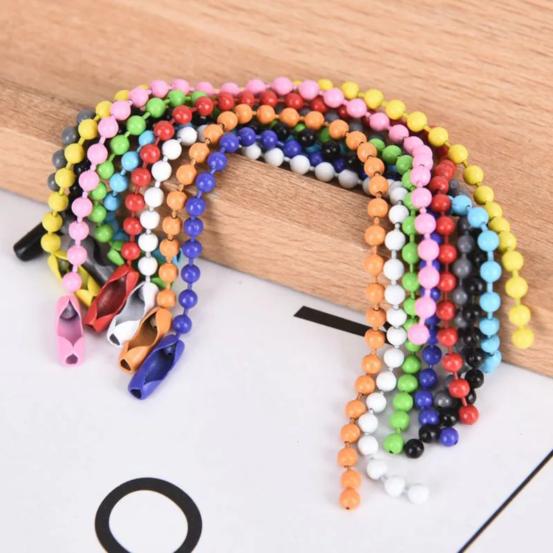 

10Pcs/Set 12CM Length Colorful Ball Bead Chains Jewelry DIY Connector Making KeyRing/Key Chain/Hand Tag DIY Accessaries