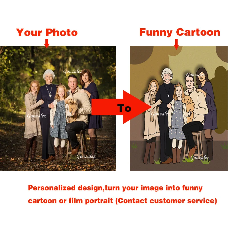 Мультяшный стиль индивидуальный постер персонализированный Портрет холст