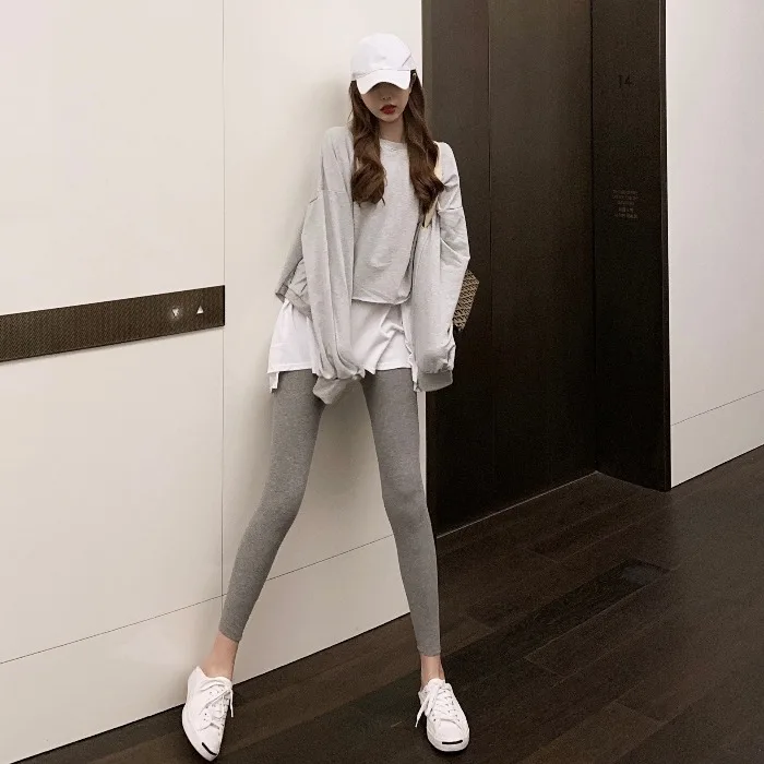 

patchwork Fake two pieces casual o-neck loose pullovers Spring and autumn tops Women's Clothing high quality fashion Sweatshirts