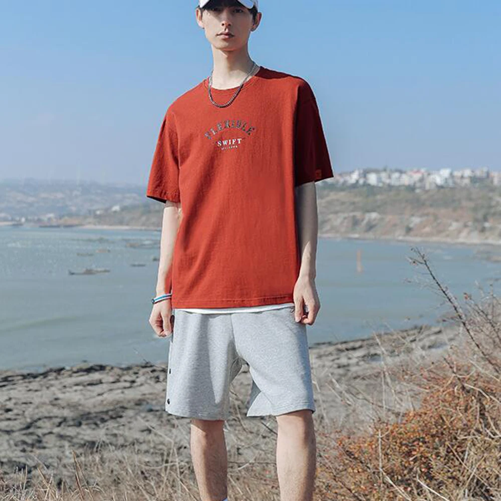 

Covrlge Cotton Men's T-shirts Fashion Breathable Comfortable All-match Printing Trend Sports Leisure Couples Graphic MTS626