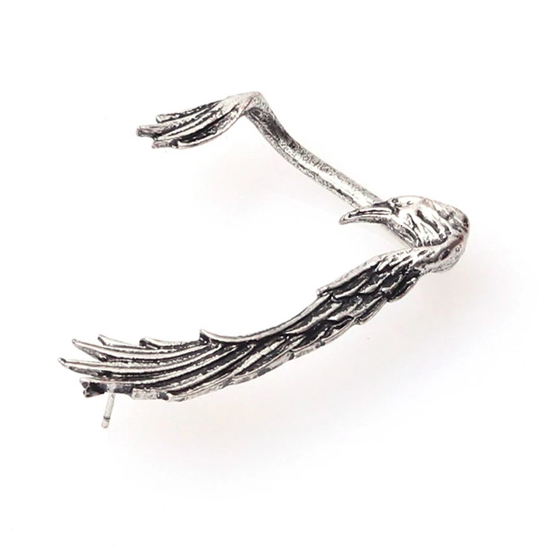 AntiqueSilver eagle Готический панк Дракон крыло манжеты Ушная клипса серьги Унисекс В Форме Дракона ухо гвоздь манжеты Серьги для женщин модные ювелирные изделия 1 шт - Окраска металла: AntiqueSilver eagle