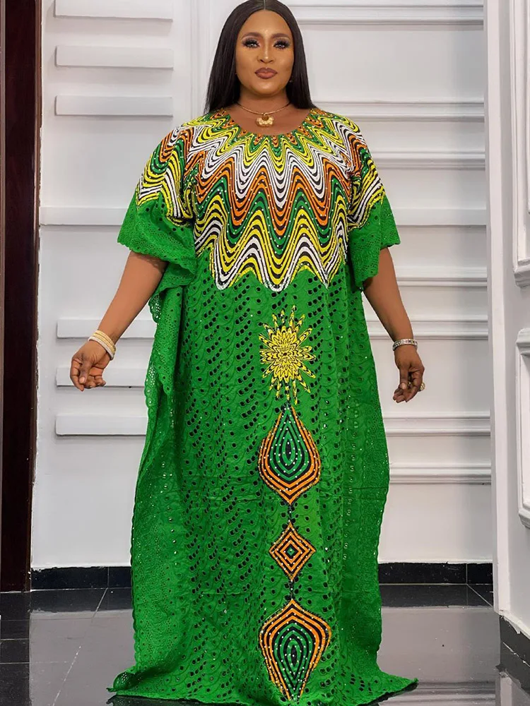 Yayun Yayu Womens Slim Fit African Dashiki Cotton Smocked Waist Skirt Suit