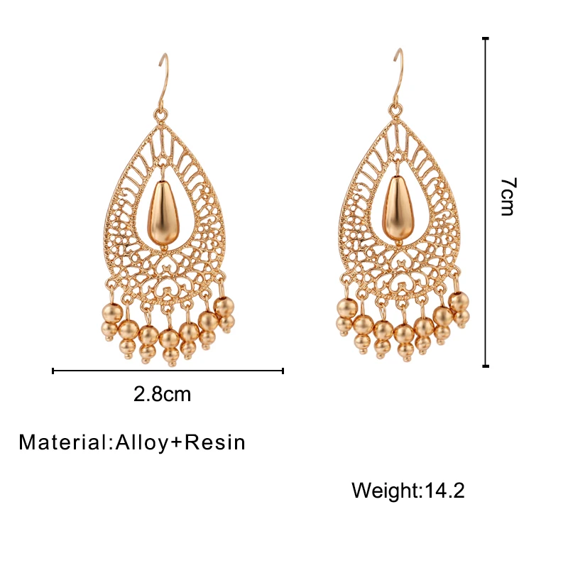 AENSOA Bohemian Ethnic Water Drop Tassels Earrings For Women Vintage Temperament Elegant Long Pendant Fashion Jewelry | Украшения и