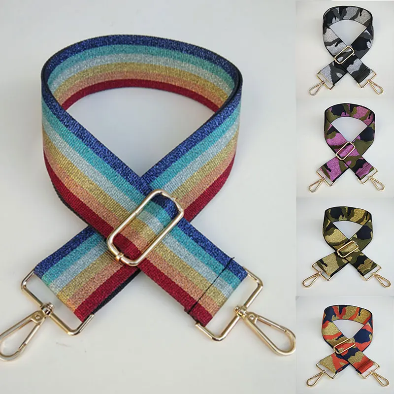 

Women Shoulder Bag Strap Camouflage Rainbow Bag Belt Replacement Bags Part Adjustable Bag Accessories Crossbody Bag Belt