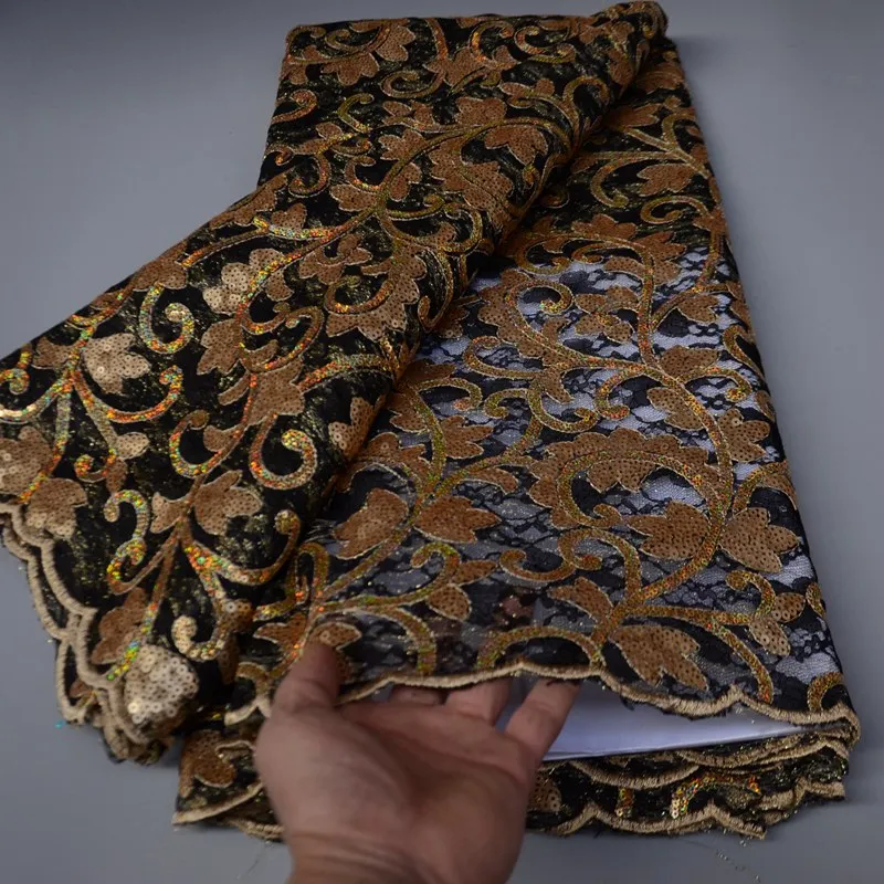 Новейшее аккуратное вышитое люрексом французское Тюлевое кружево с блестками