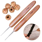 Крючок для дредов Imzay, 0,5 мм, 0,75 мм, 6 деревянных бусин