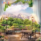 Виниловый фон для фотосъемки в фотостудии, с изображением цветов горы природы