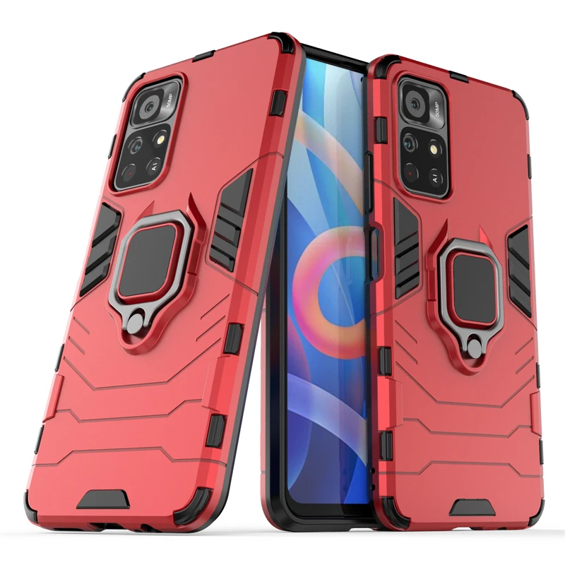 for xiaomi poco m4 pro 5g case armor finger ring silicone bumper phone case for xiaomi poco m4 pro 5g cover for poco m4 pro 5g free global shipping