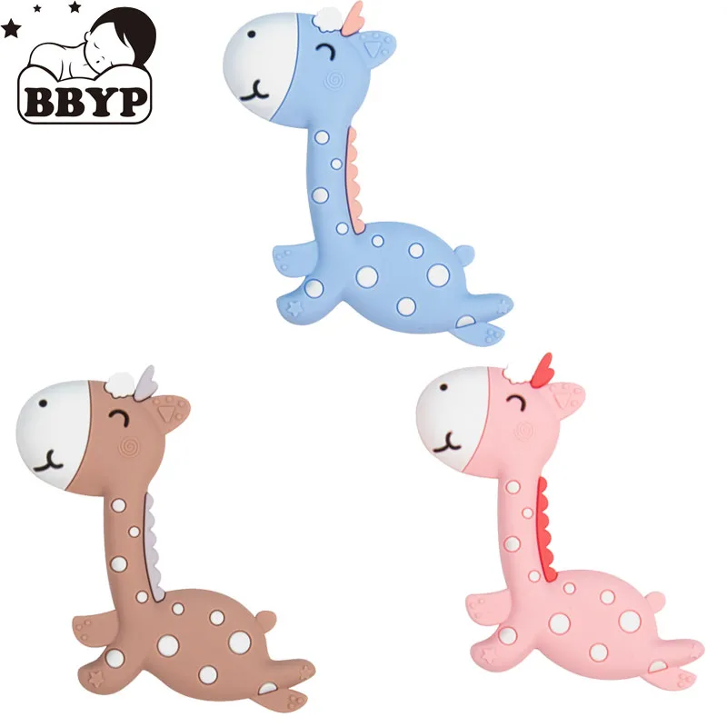 

Cartoon Kawaii Giraffe Deer Silicone Teethers Teething Baby Shower Gift Pendant DIY Pacifier Chian Clips Toy BPA Free Baby Produ