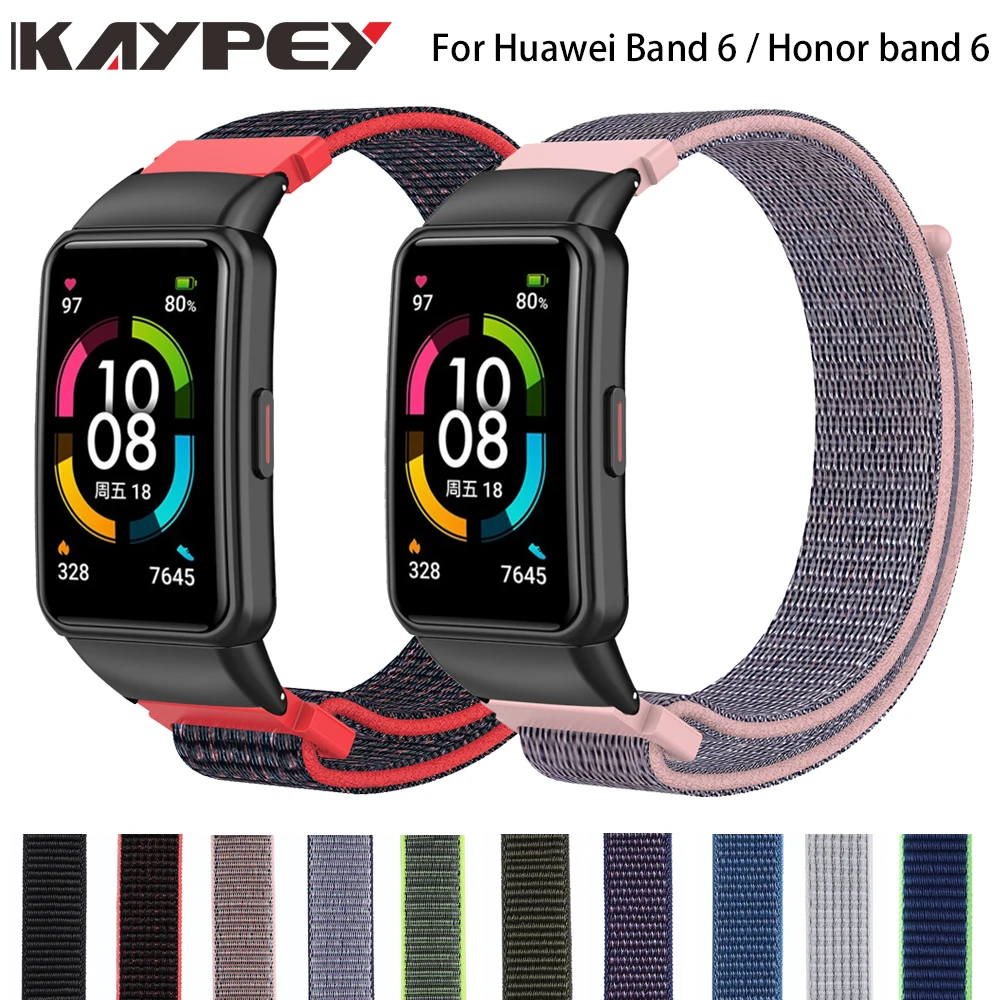 Тканый нейлоновый ремешок для Huawei Band 6/6pro сменный Браслет наручных смарт-часов Honor