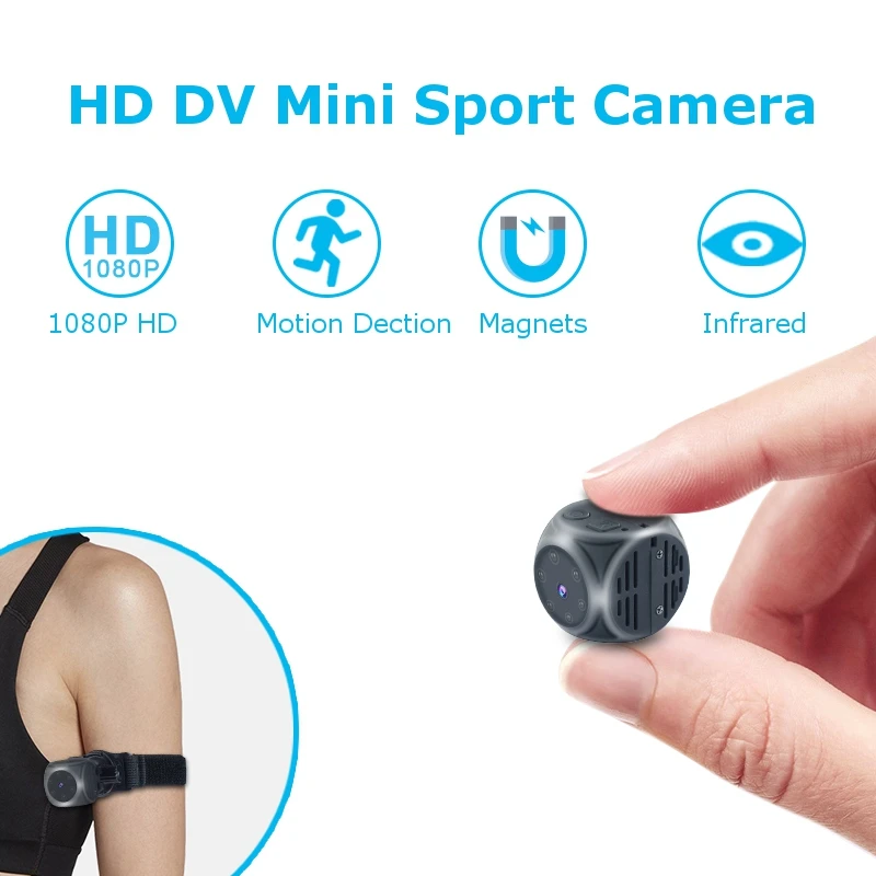 

1920*1080P HD DV Mini Recorder FPV Camera FOV 140 Degree Built-in Battery Support 32G Micro SD Card