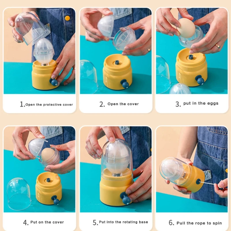 

85LA Egg Scrambler Shaker Whisk Hand Powered Eggs Mixing Maker Manual Blender Egg Yolk Mixer Puller Kitchen Gadgets