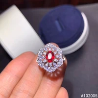 kjjeaxcmy fine jewelry 925 sterling silver inlaid natural adjustable ruby new female woman girl miss ring noble support test