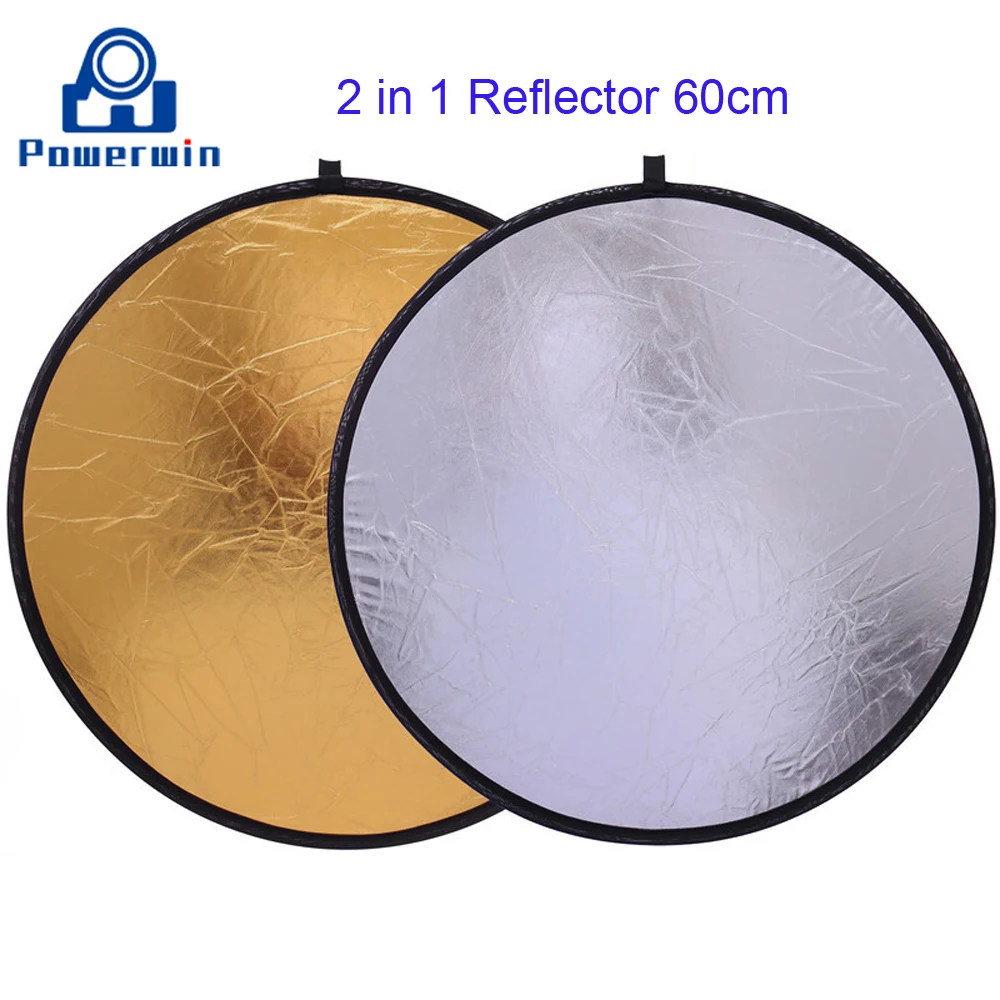 Отражатель Powerwin 2 в 1 складной дисковый софтбокс 60 см для студийной фото и
