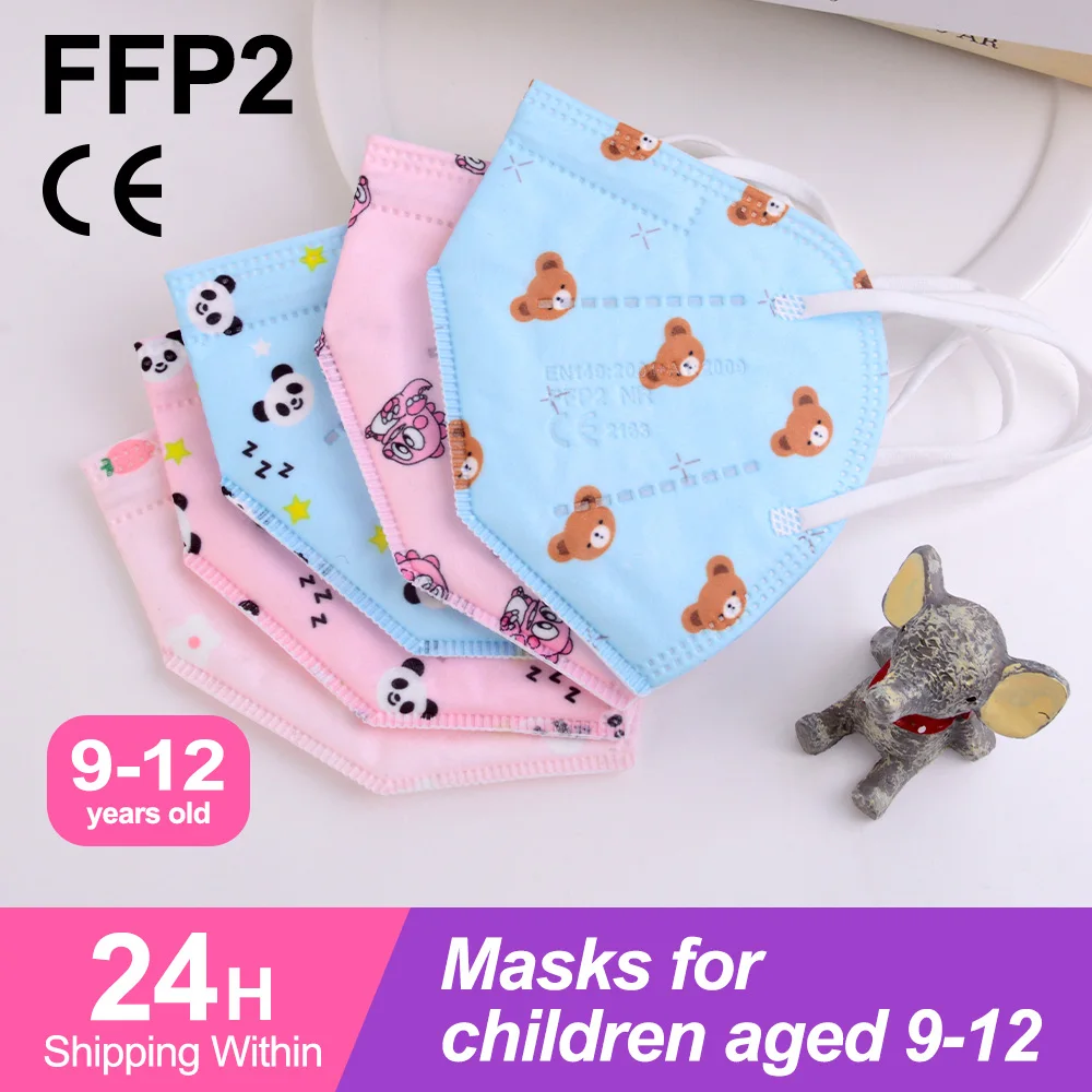 

20/50PCS FFP2 Mascarillas Niños FPP2 Homologada Children KN95 Mask Cartoon 5 Layers 9-12 6-9 Aged FFP2mask Kids Masque Boy Girl