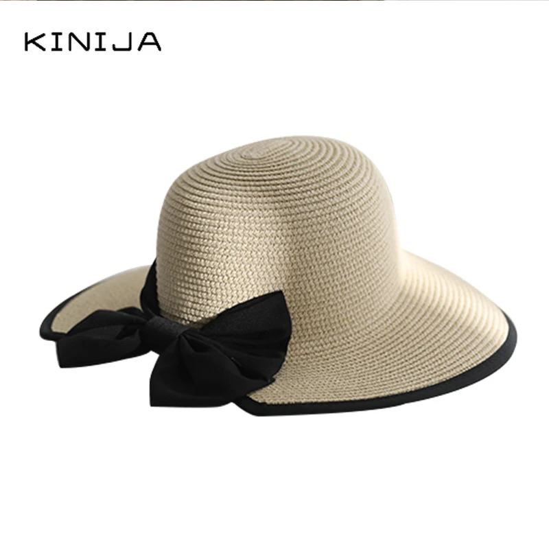 Гавайская соломенная шляпа с бантом от солнца для отдыха и путешествий в стиле