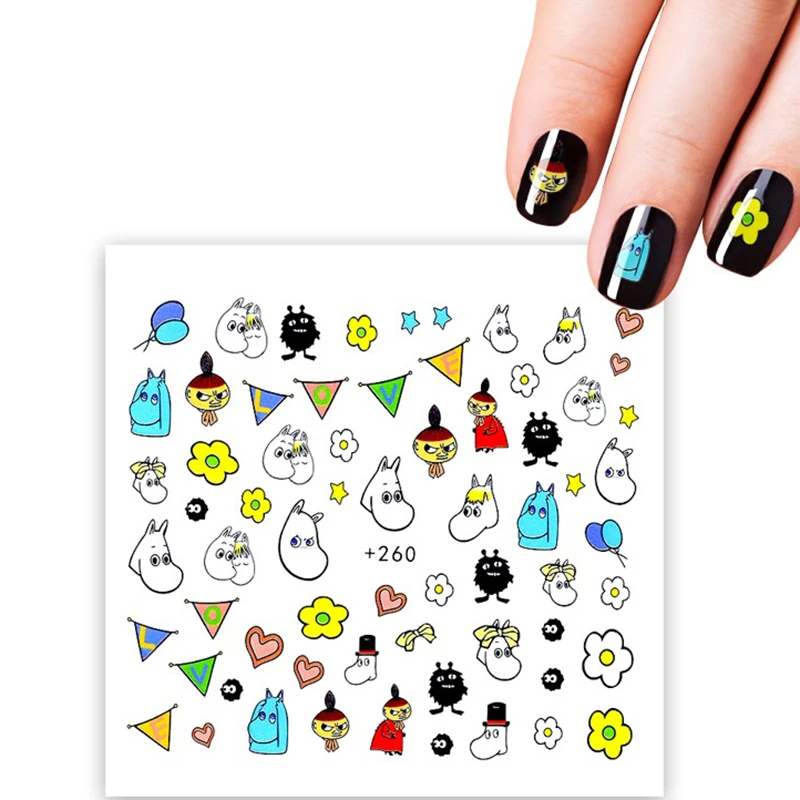 2 листов Kawaii Гель лак для ногтей наклейки в поли моментальный эффект! УФ гель Off White