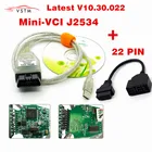 Кабель диагностический V10.30.022 MINI VCI для TOYOTA TIS Techstream J2534 OBD2 OBDII, 22PIN для toyota