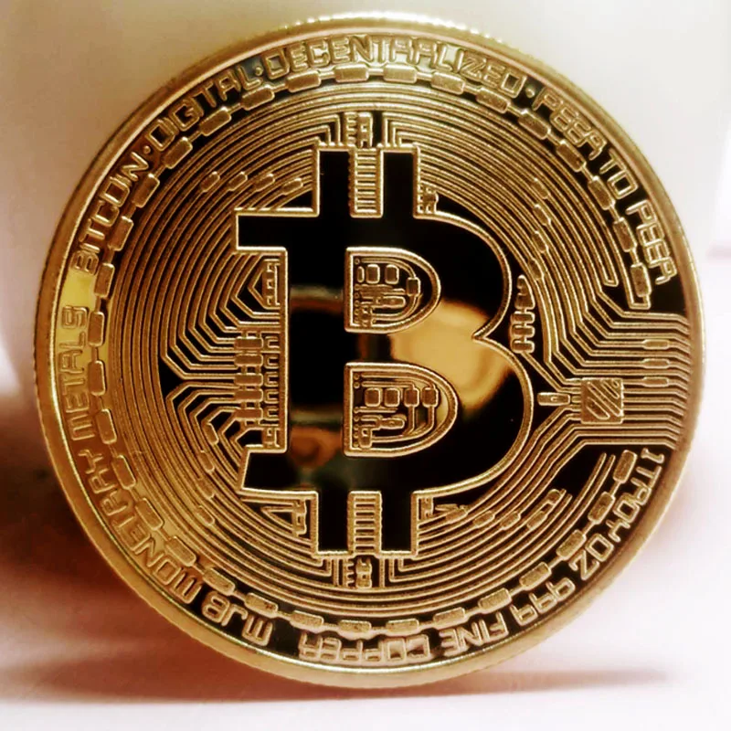 Antique Imitation BITCoin Art Collection Gold Plated Physical Bitcoins Bitcoin BTC with Case Gift Metal Crypto Coin | Дом и сад