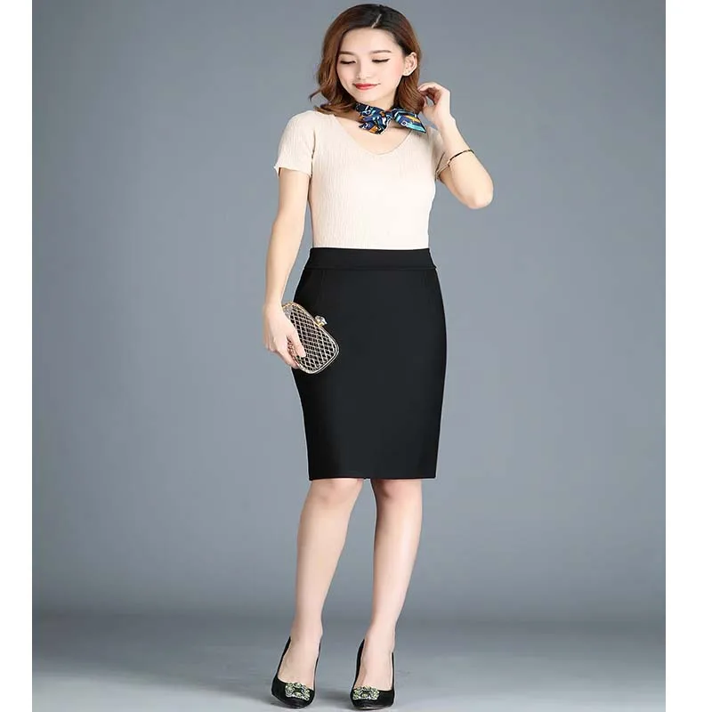 Falda con abertura para primavera y verano, traje profesional, corta, elástica, a la cadera, antideslumbrante