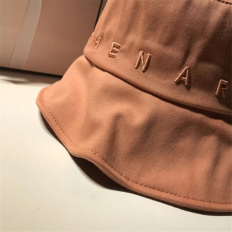 

Japanese Bucket Hat Lady summer outdoor travel fishing Sun Hat Bob cotton letter embroidery Panama fisherman hat basin hat