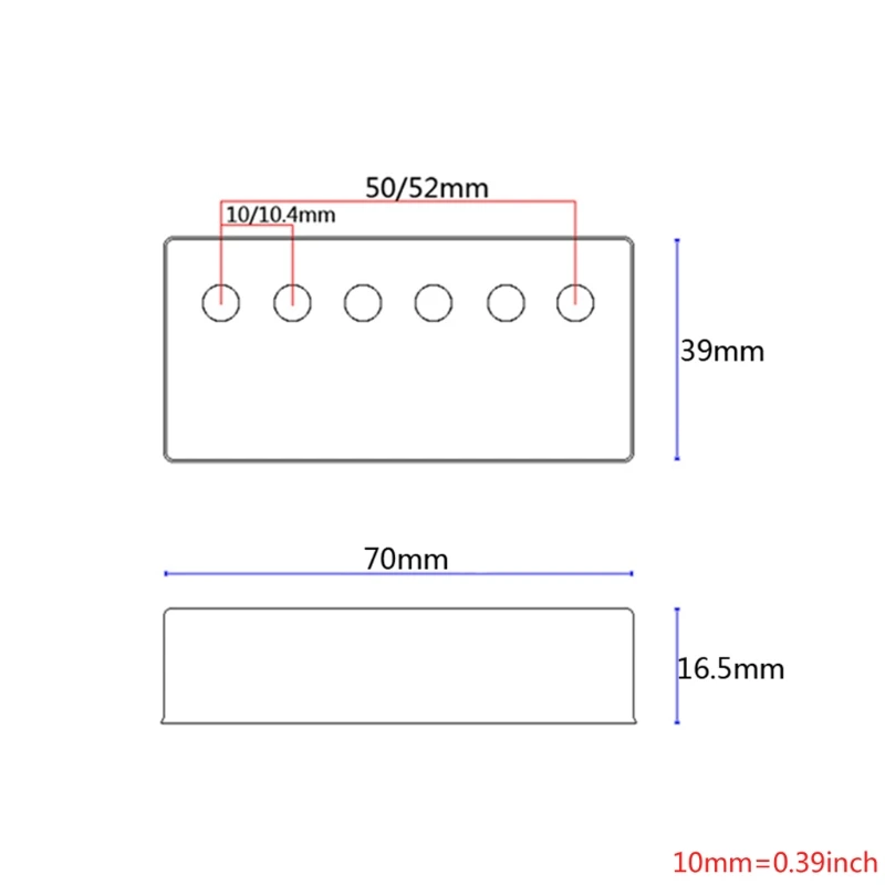 

2Pcs/Set Blue Red Tie-Dye Metal Neck Bridge Humbucker Pickup Cover 50/52mm Rod Spacing for LP Style Electric Guitar Par