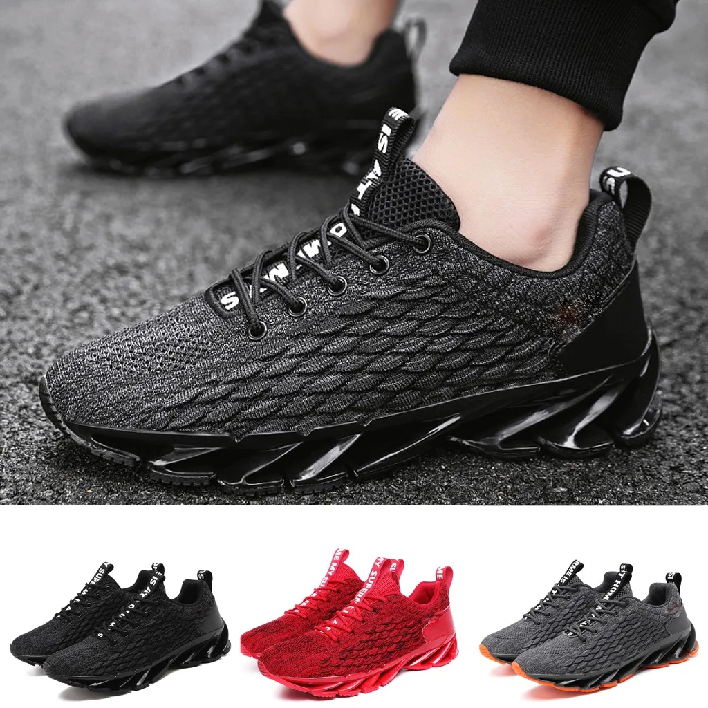 

2019 Man Sneakers Breathable Casual No-slip Shoes Lace up Wear-resistant Summer Outdoor Sport Trainers air mesh Shoes