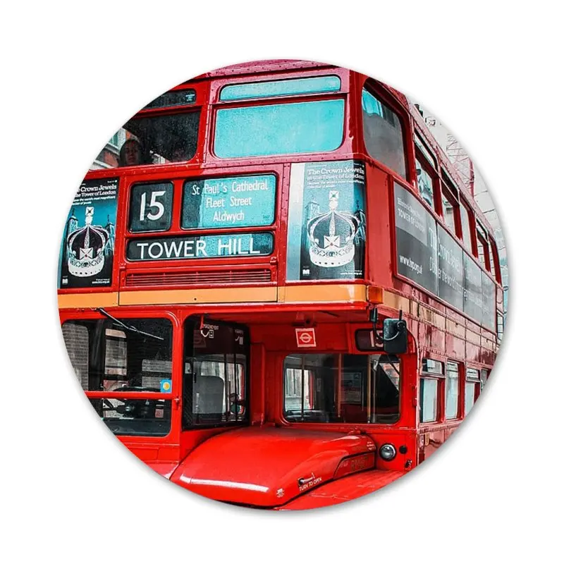 

London Bus England Telephone Icons Pins Badge Decoration Brooches Metal Badges For Backpack Decoration 58mm