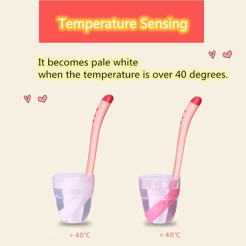 Silicon Temperature Sensing Spoon &amp Fork for Baby Safety Infant Feeding Tools Kids Children Toddler Flatwares Individual Package | Мать и