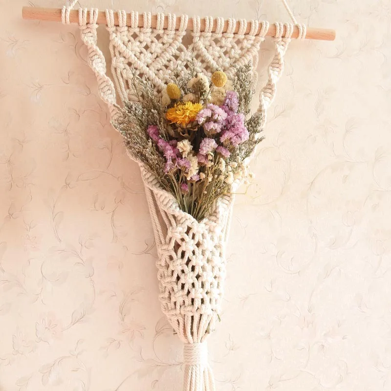 

Ins Home Decoration Hand-woven Tapestry DIY Dried Flower Basket Wall Decoration Wall Decor Bedroom