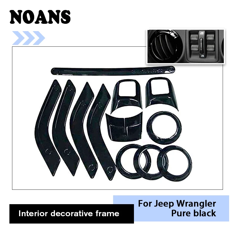 

NOANS Авто вентиляционная дверь ручка рамка наклейки на Руль украшение интерьера для Jeep Wrangler JK 2007-2017 аксессуары