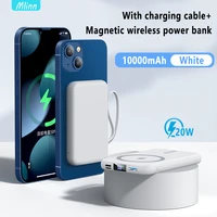new magnetic wireless portable power bank fast charging for iphone 12 13 pro max 10000mah 15w mini mobile charger external ba