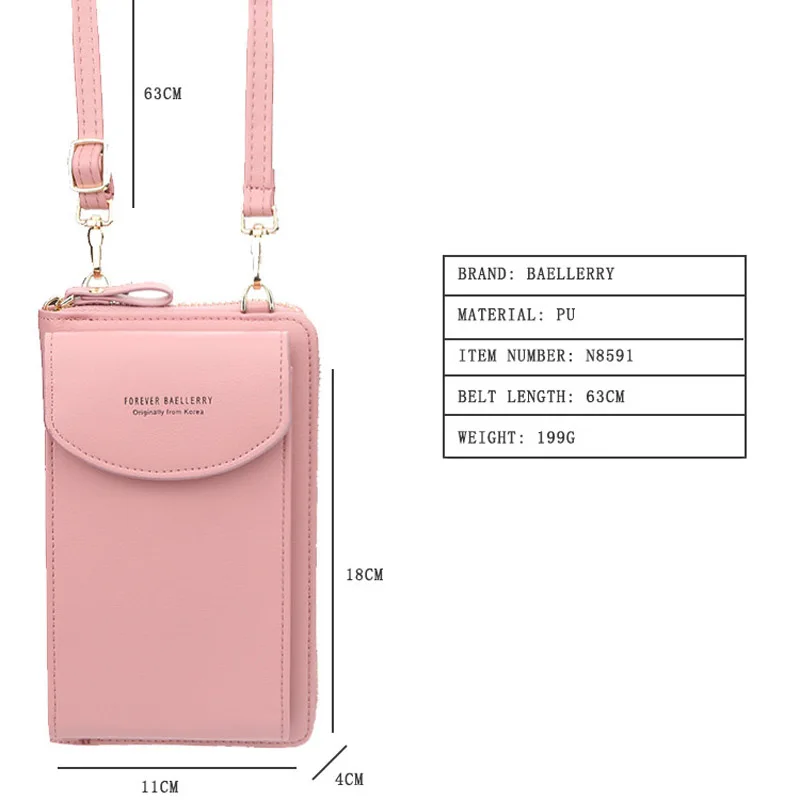 Женский модный кошелек 2020 однотонный диагональный кросс пакет