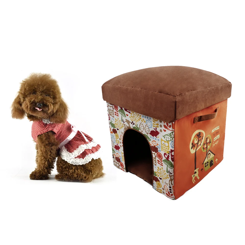 2-в-1 складной моющийся теплый домик для домашних питомцев кошек маленьких собак