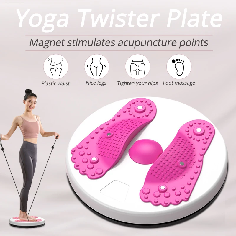 

Yoga Twister Plate Twist Board with Resistance Rope Slimming Belly Tummy Legs Fitness Waist Exercise Balance Body Building Equip