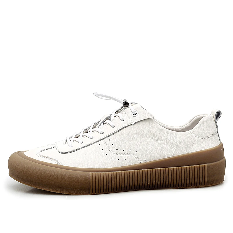 Sneakers Men Shoes Genuine Leather Top Quality Original Brand Autumn Casual Men Shoe Simple White Sneakers Comfortable Men Flats