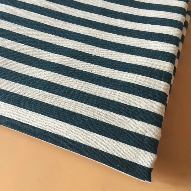 Льняная ткань с принтом в полоску сделай сам из хлопка и льна для шитья холст