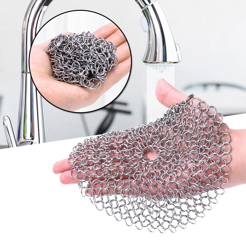 

Stainless Steel Ring Cleaner Durable and Safety Multi-purpose Kitchen Supplies for Cleaning Pan Tableware Glass HK3