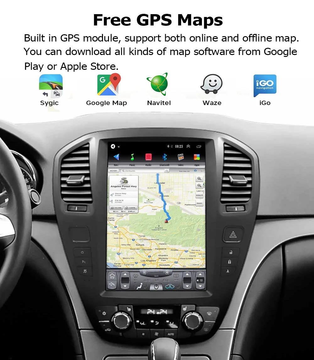 ZOYOSKII Android 9 7 дюймовый вертикальный экран Tesla автомобильный GPS-навигатор