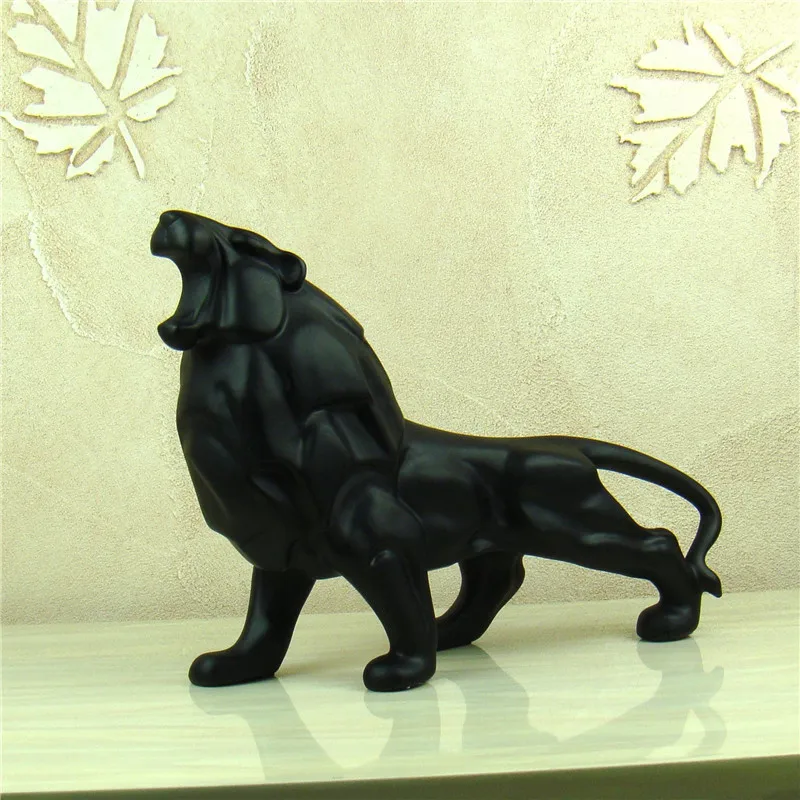

ABSTRACT LION SCULPTURE HANDMADE RESIN AFRICAN WILD ANIMAL PREDATOR STATUE LION ORNAMENT CRAFT FOR HOME DECORATION BUSINESS GIFT