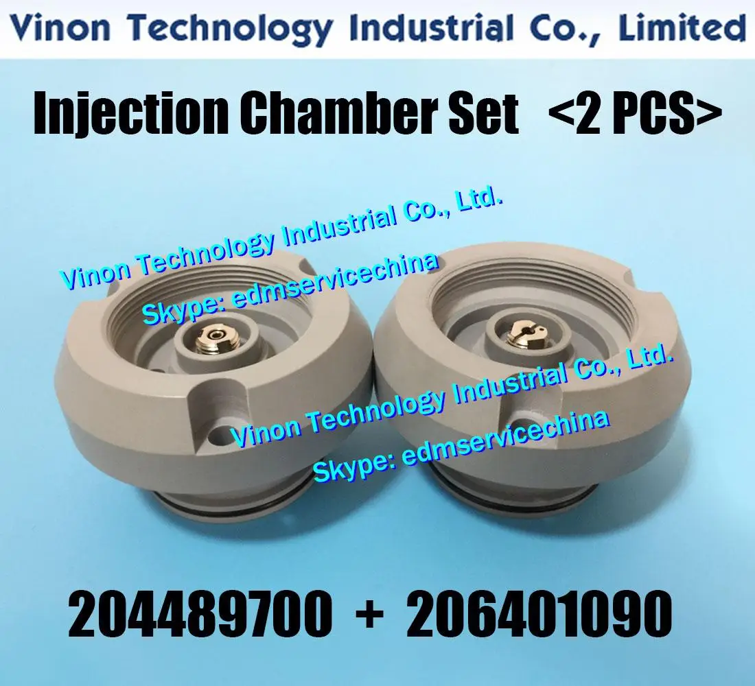 

(2PCS) 204489700+206401090 edm Injection Chamber Set Upper&Lower for ROBOFIL 1020,2020 SERIES 204.489.700, 206.401.090, 640.109.