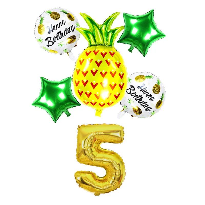 6 шт 32 ''Золотой цифровой Гавайский вечерние алюминиевая пленка набор