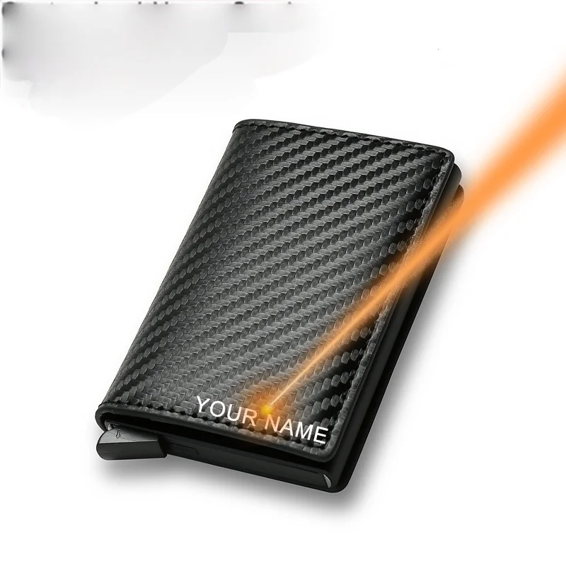 

Carbon Fiber Card Holder Wallets Men Brand Rfid Black Magic Trifold Leather Slim Mini Wallet Small Money Bag Male Purses
