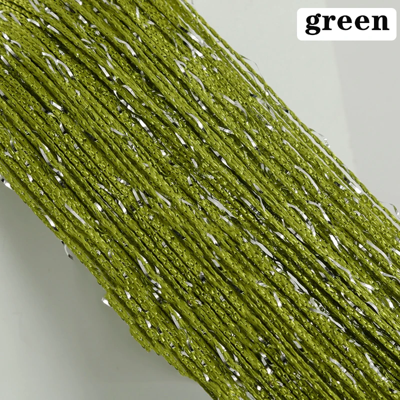 green 100 см X 200 см блестящая занавеска на дверь Серебряная лента блестящая кисточка блестящая линия занавески балдахин для окна комнаты украшение дома - Цвет: green