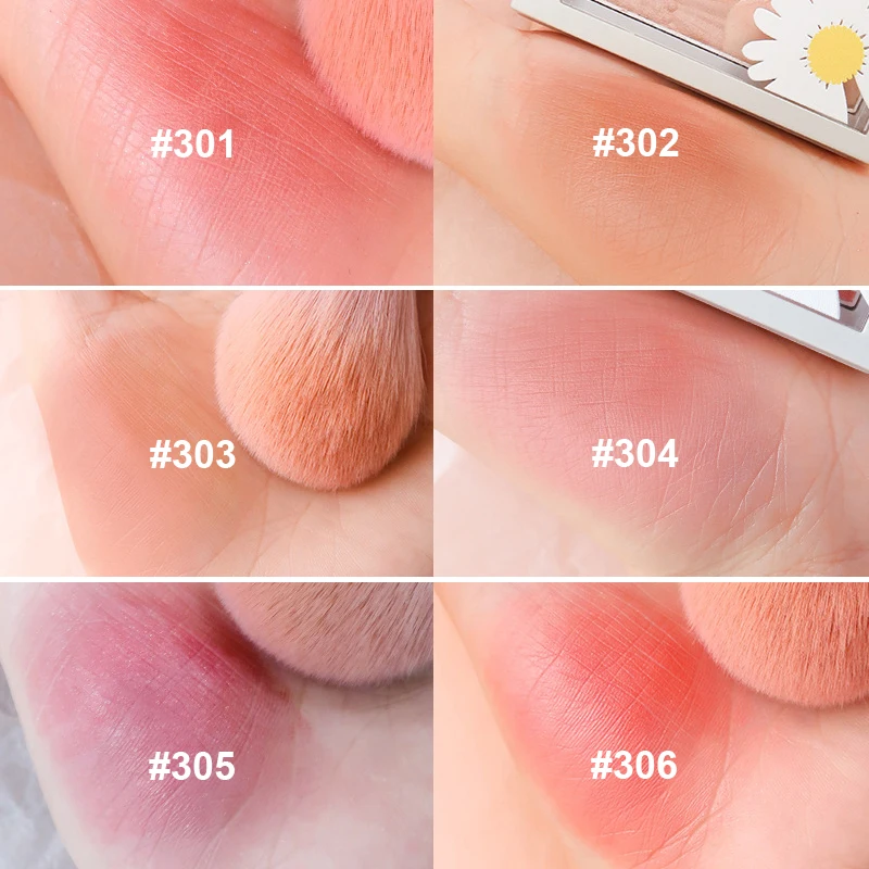 Палетка румян для макияжа минеральная пудра медовый персик розовый румяна