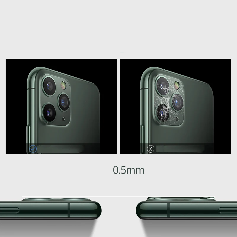 Защитное кольцо для экрана из стекла и объектива iPhone 11 Pro Max алюминиевый чехол