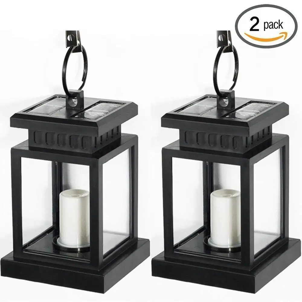2pcs Lantern Candle Солнечный Фонарь Свеча, 1 упаковка светодиодный садовый светильник на солнечной батарее мерцающий открытый солнечный светильник Подвесной для двора садовый декоративный светильник - Испускаемый цвет: 2pcs Lantern Candle