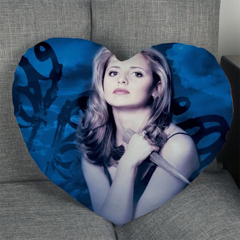 

Hot Sale Custom Sarah Michelle Gellar Actor Heart Shape Pillow Covers Bedding Comfortable Cushion/High Quality Pillow Cases
