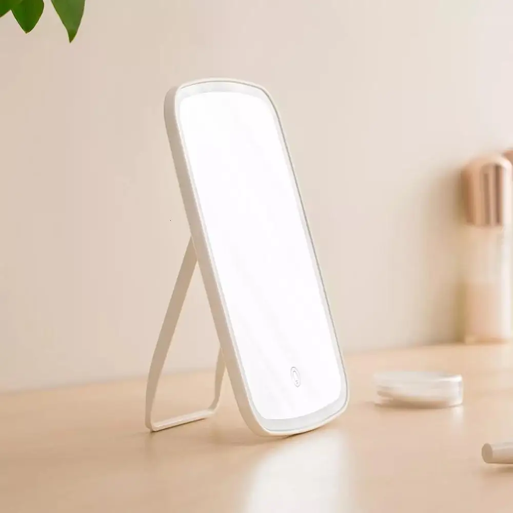 Xiaomi зеркало для макияжа с светодиодный косметическое зеркало с сенсорным диммером Батарея операции подставка для настольного Ванная комната Спальня дорожная сумка