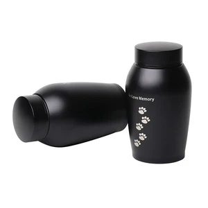 Золотыечерные памятные урны для домашних животных собака кошка Птицы мышь зола после кремации урна сувенир гроб коломбарий Домашние животные из нержавеющей стали